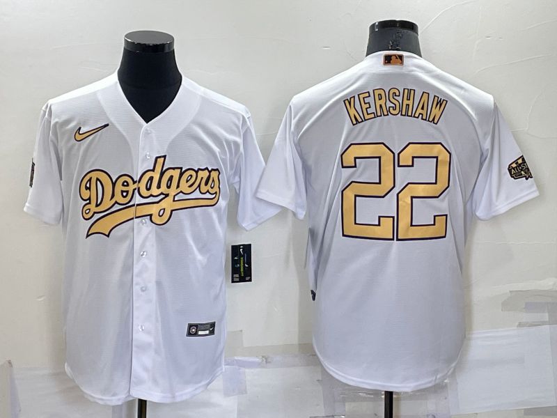 Men Los Angeles Dodgers 22 Kershaw White 2022 All Star Nike MLB Jersey